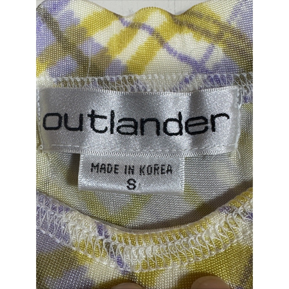 Maxi Nylon Skirt By outlander Purple Yellow Plaid Slinky Small‎ 28" Waist - Picture 4 of 7